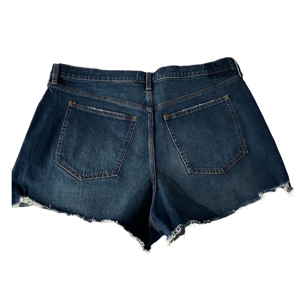 ABERCROMBIE & FITCH High Rise Mom Denim Raw Hem Shorts Size 34/18 Baddie Short - Picture 3 of 11